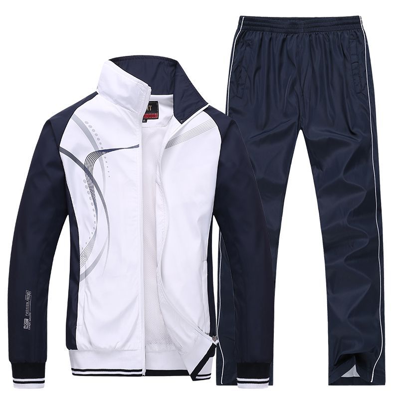 Men Sportswear New Spring Autumn Tracksuit  High Quality Sets Jacket Pant Sweat wear - lecapmode