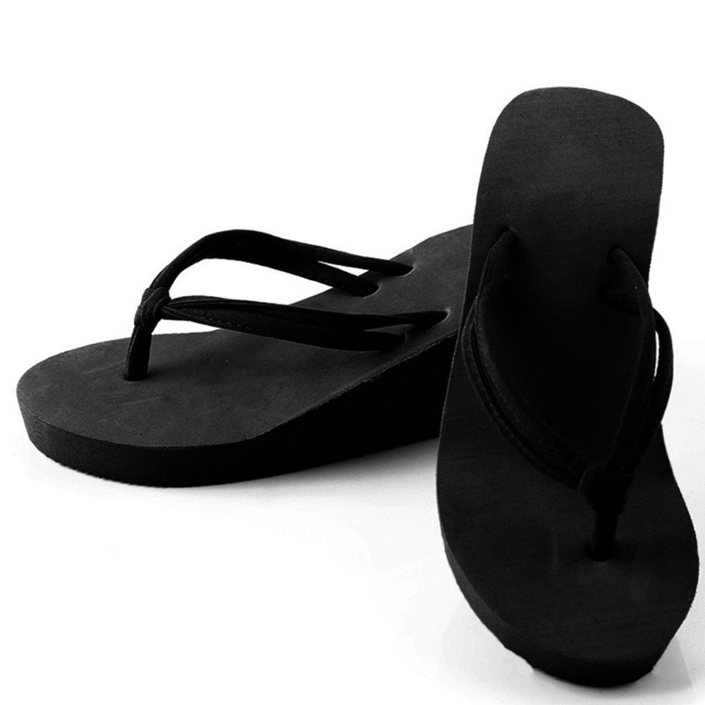 Summer Casual Woman Bath Soft Slippers  Black Ladies Shoes - lecapmode