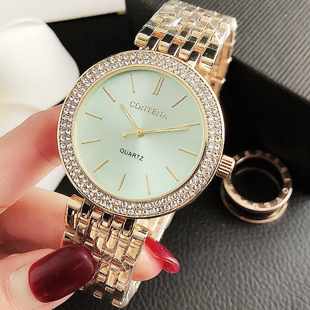 New Crystal Diamond Watch Luxury Silver Women Jewelry - lecapmode