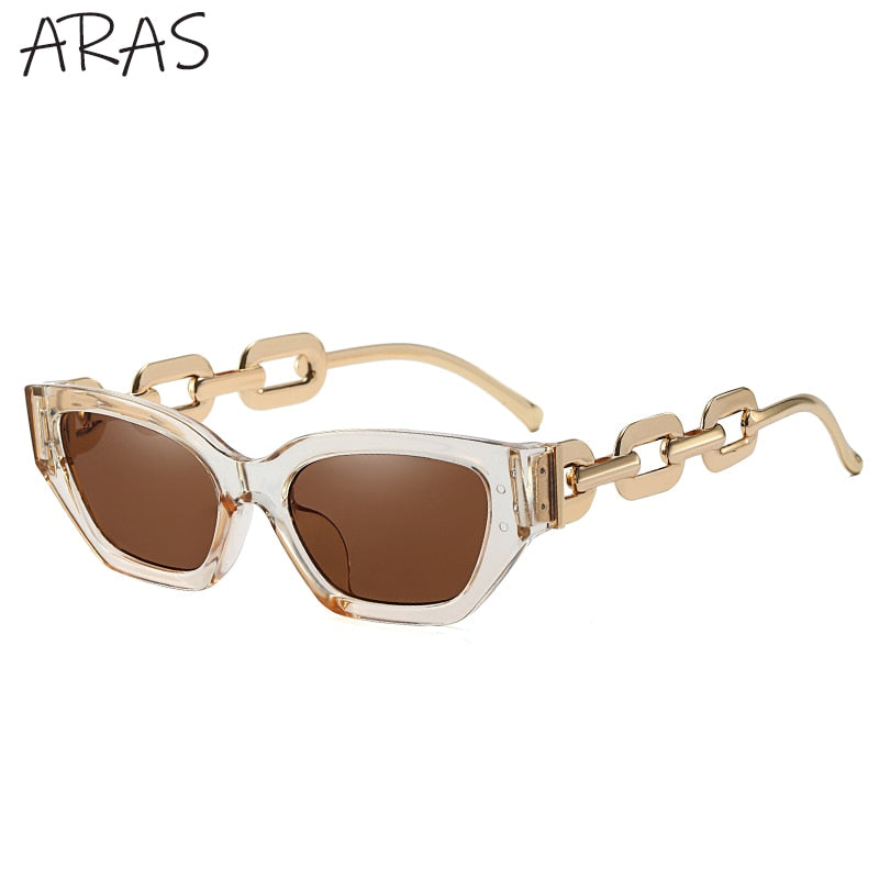 Women Sunglasses Trend Cat eye Chain Leg 2022 Luxury Brand Sun Glasses For Ladies - lecapmode