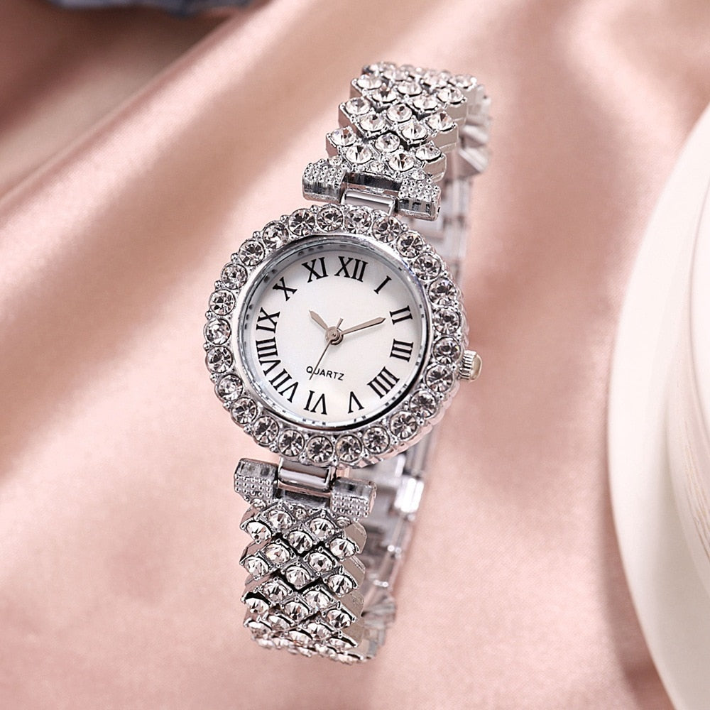 Luxury Bracelet Watches Women Crystal Dress Wristwatches Clock Women Fashion - lecapmode