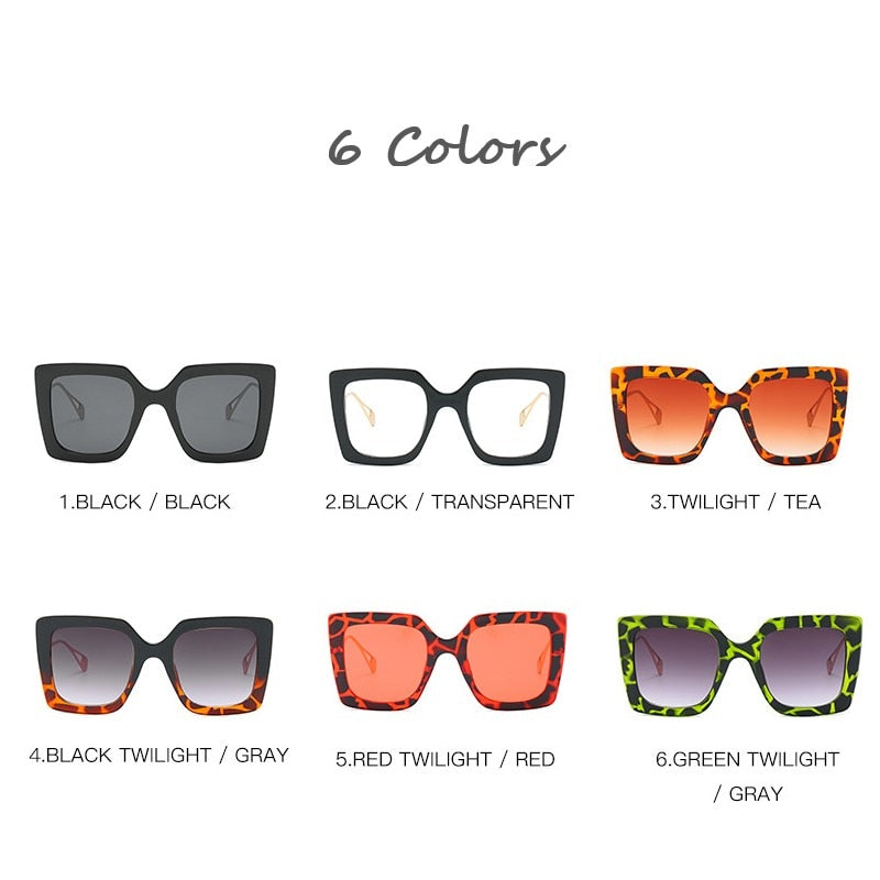 Retro Oversized Square Sunglasses Women Brand Designer Shades - lecapmode