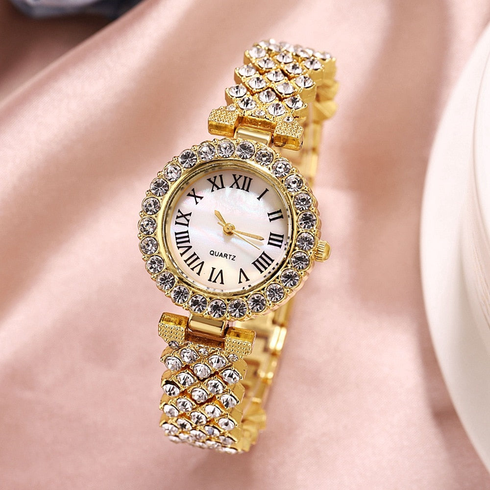 Luxury Bracelet Watches Women Crystal Dress Wristwatches Clock Women Fashion - lecapmode