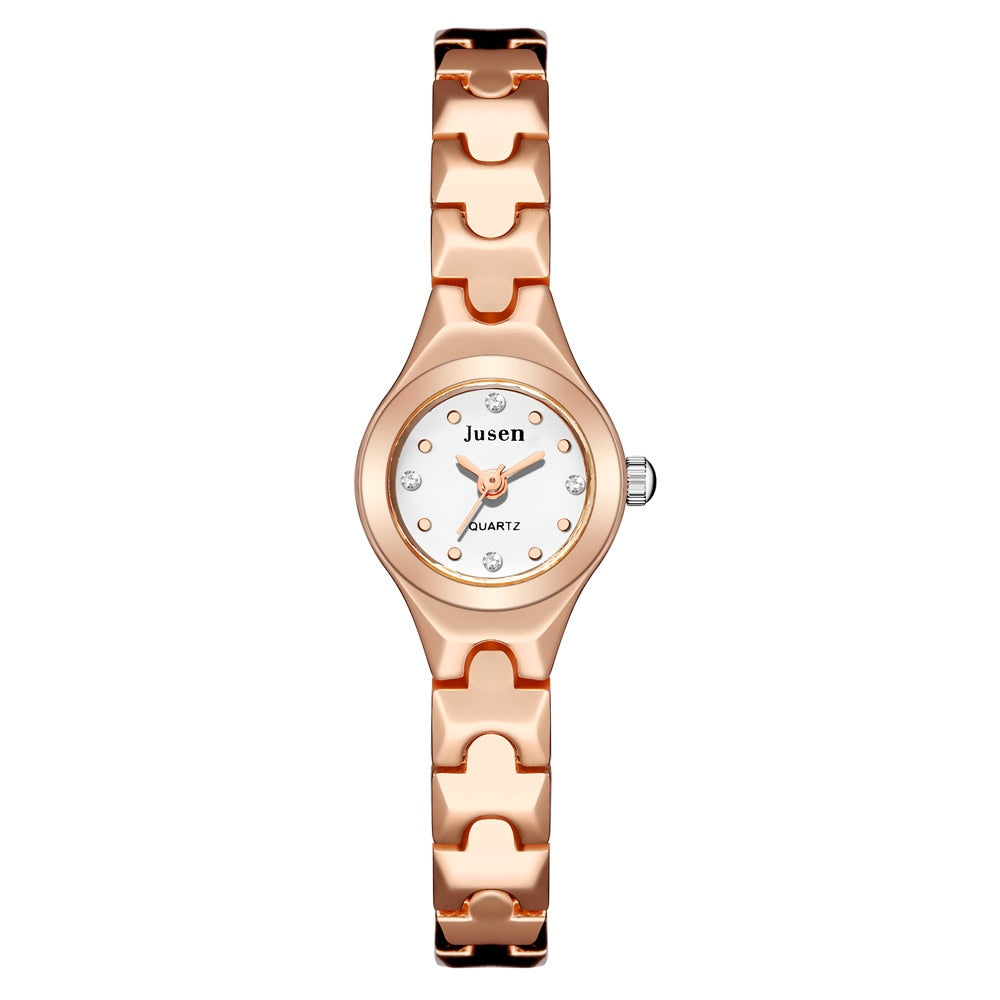 Fashion Women Watches Rose Gold Luxury Stainless Steel Ladies Wristwatches - lecapmode