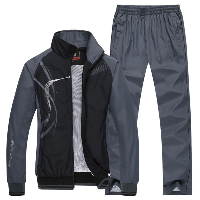 Men Sportswear New Spring Autumn Tracksuit  High Quality Sets Jacket Pant Sweat wear - lecapmode