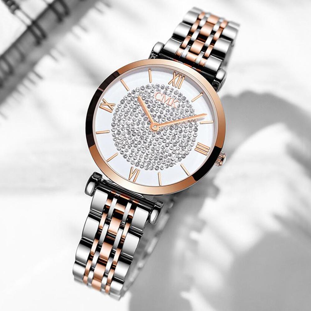 Luxury Women Watches Simple Elegant Ladies Watch Stainless Steel Metal - lecapmode