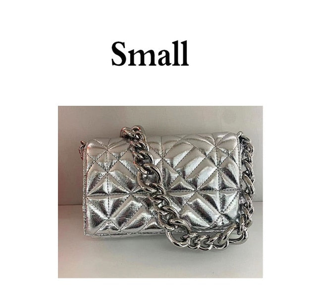 Branded Women Shoulder Bags Thick Chain Purses Clutch Bags Ladies Hand Bag - lecapmode