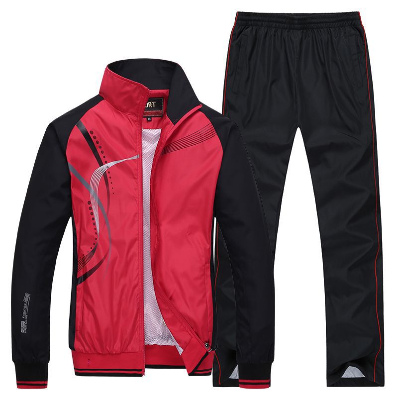 Men Sportswear New Spring Autumn Tracksuit  High Quality Sets Jacket Pant Sweat wear - lecapmode