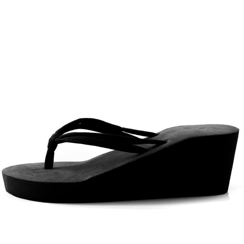 Summer Casual Woman Bath Soft Slippers  Black Ladies Shoes - lecapmode