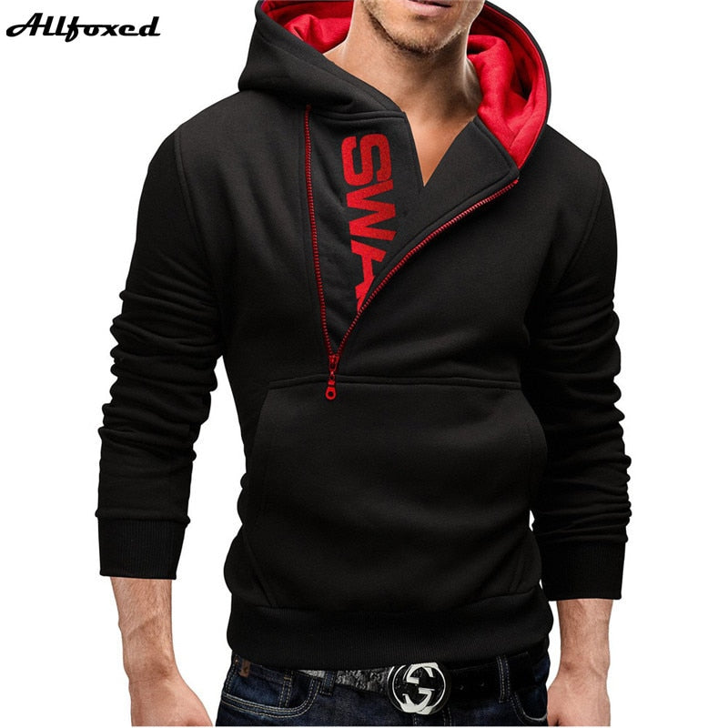 Men Tracksuits 2 Pieces Set Sweatshirt + Sweatpants Sportswear Zipper Hoodies - lecapmode