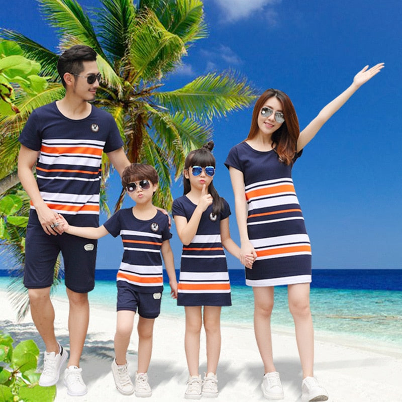 Couple Matching Clothes T-Shirts Fashion Lovers Women Men Summer Dress Outfit Wear Set - lecapmode