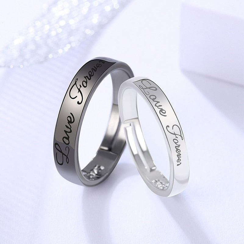 2 Pcs Silver Color Couple Fashion Wedding Bride Bridegroom Jewelry Sun Moon Rings Set - lecapmode