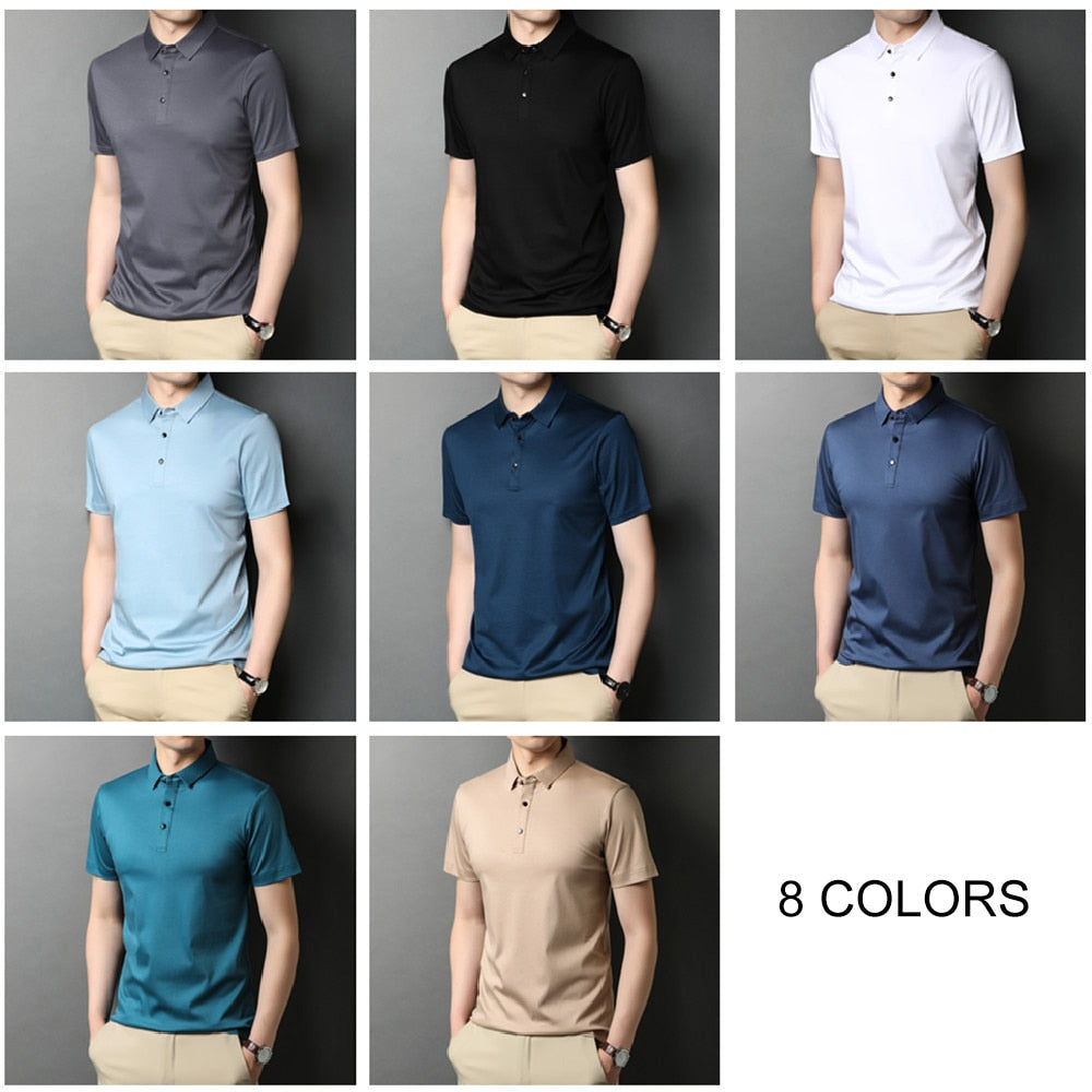 Brand High Quality Summer Classic Pure Color Casual Short Sleeve Men Clothing - lecapmode