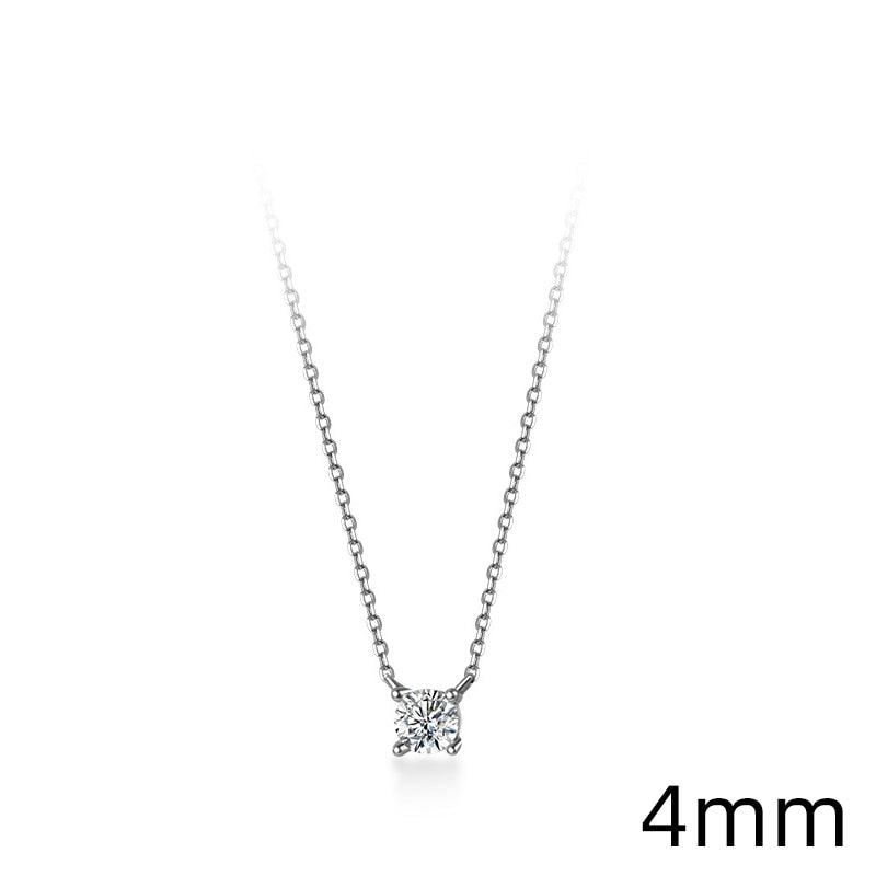 Modian Brands Simple 925 Sterling Silver Geometric Cut Sparkling Zircon Pendant Necklace - lecapmode