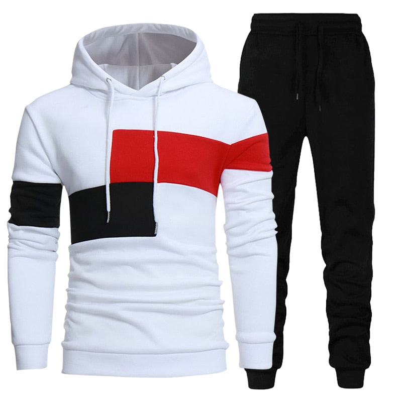 Men 2 Piece Set Hoodies Pants Sports Casual Fashion Sweatshirt Trousers - lecapmode