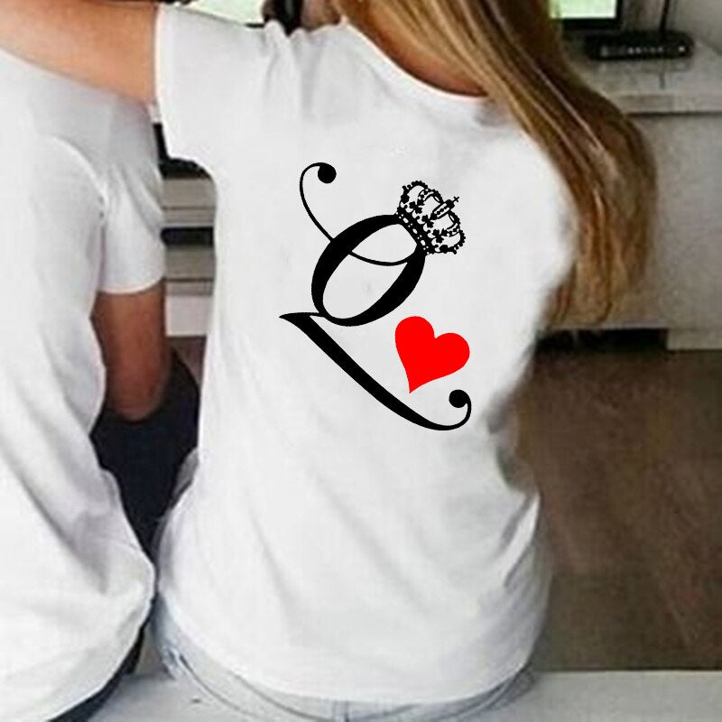 Print Lover Couple T-shirt Summer Funny Men Women Matching Clothes - lecapmode