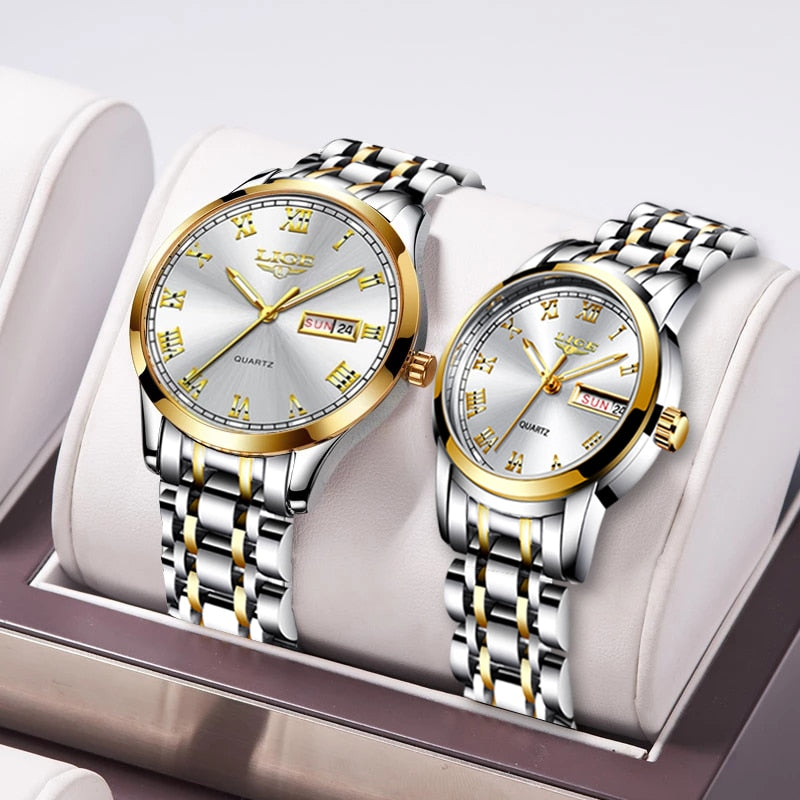 Couple Watches for Lovers Quartz Wristwatch Fashion Business Men Women Gift - lecapmode