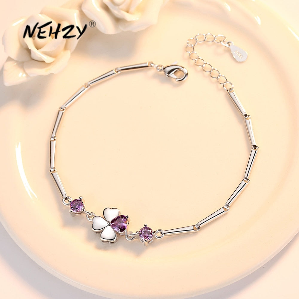 Silver new women fashion jewelry high quality crystal zircon bracelet - lecapmode