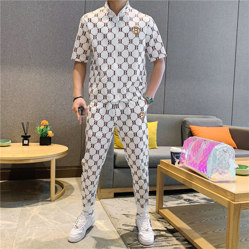 2021 summer new Outfits men Korean fashion clothes men set - lecapmode