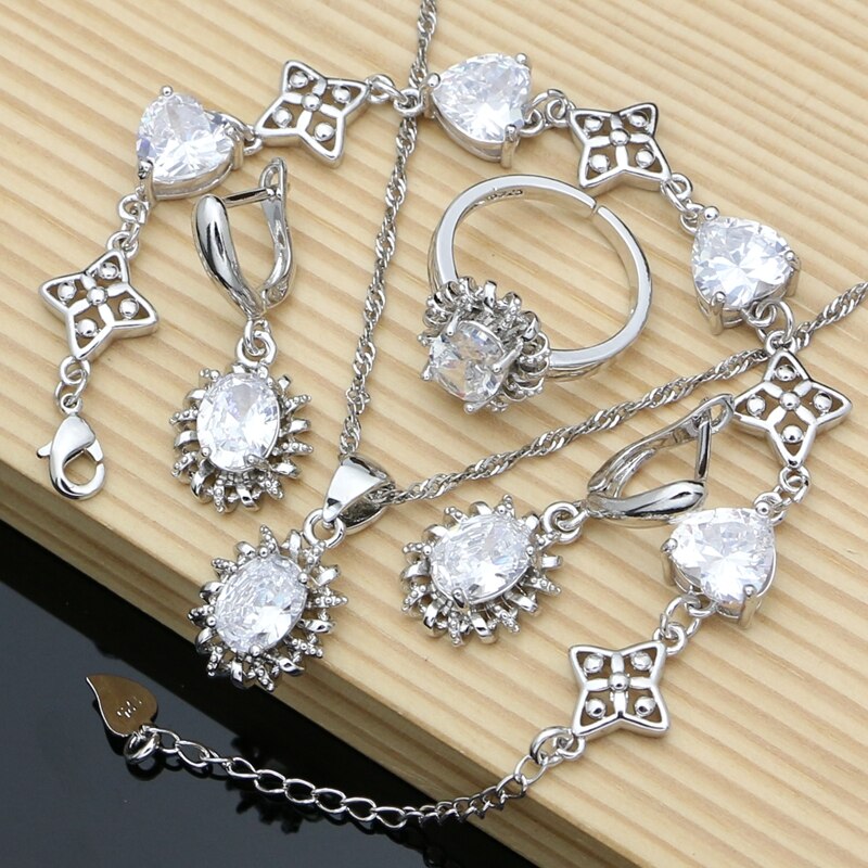 Silver 925 Jewelry Sets for Women Natural Blue Sapphire Stone Fashion Jewelry - lecapmode