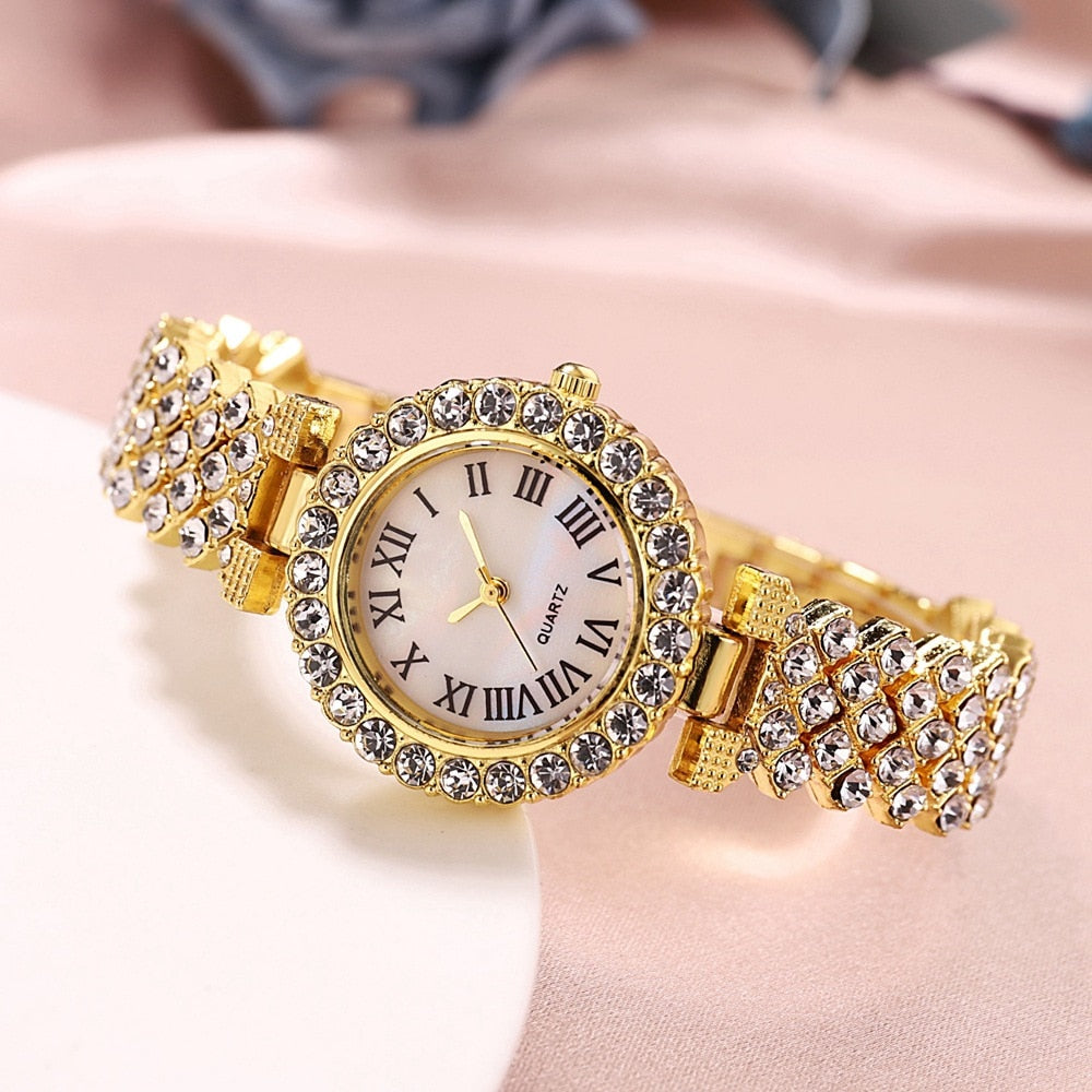 Luxury Bracelet Watches Women Crystal Dress Wristwatches Clock Women Fashion - lecapmode