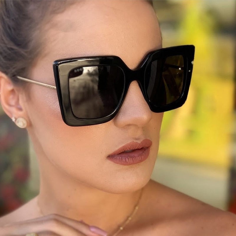 Retro Oversized Square Sunglasses Women Brand Designer Shades - lecapmode