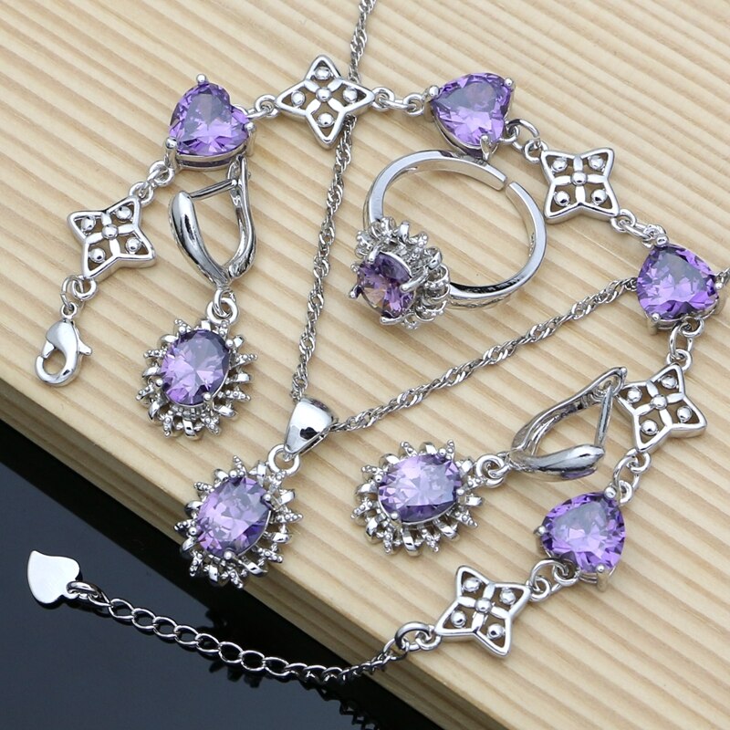 Silver 925 Jewelry Sets for Women Natural Blue Sapphire Stone Fashion Jewelry - lecapmode