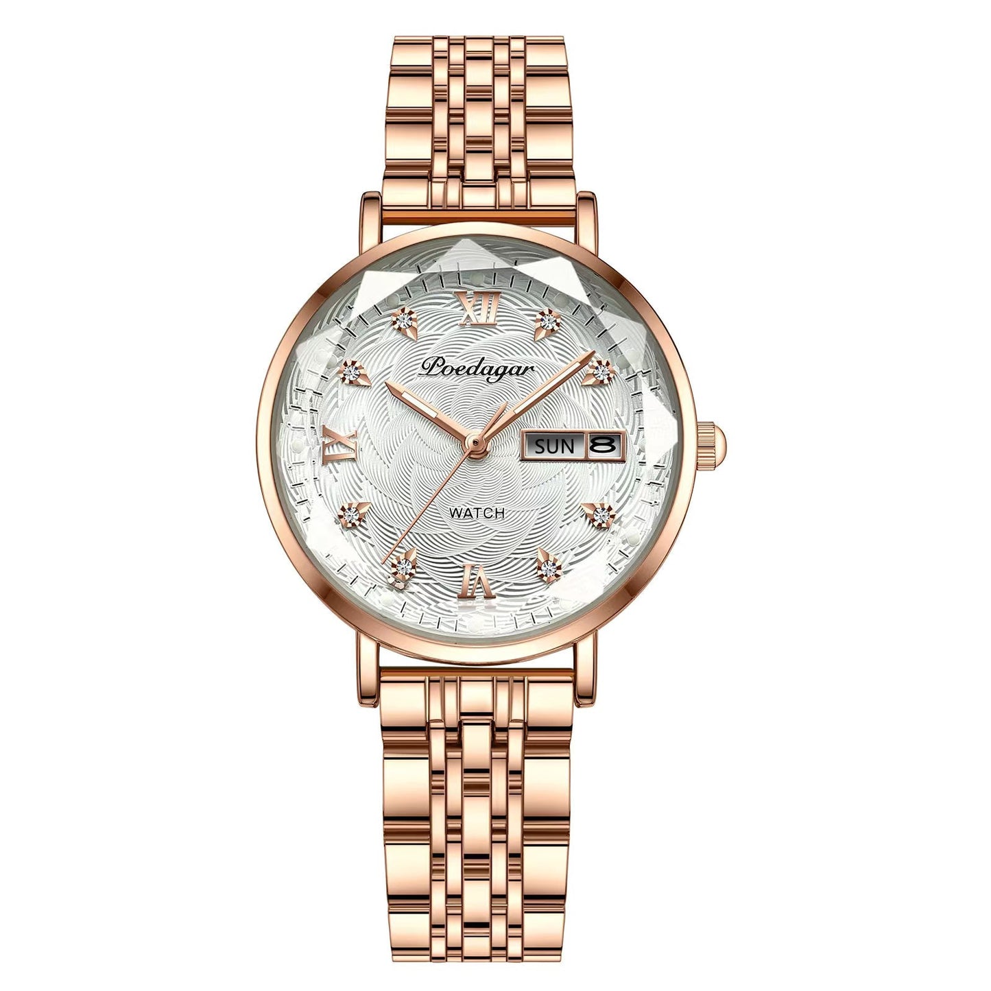 Women New Fashion Luxury Stainless Steel Wristwatch Bracelet Ladies Watch - lecapmode