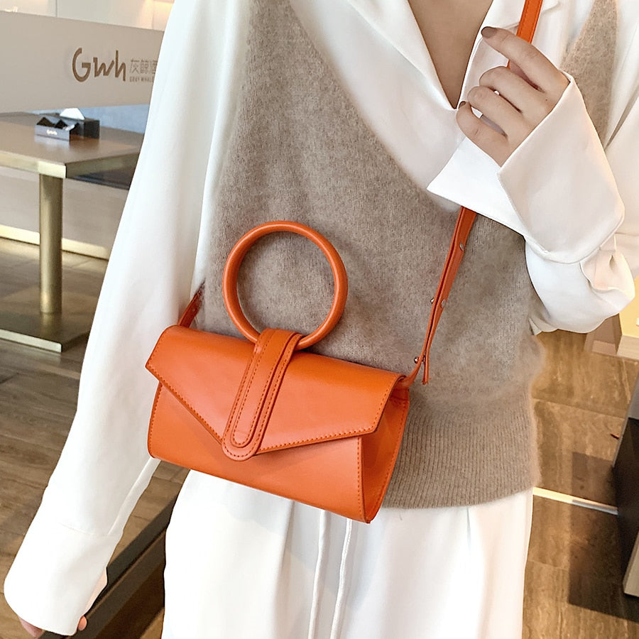 Women Fashion Designer Handbag Woman Luxury Pu Leather Solid Color Clutch Ladies - lecapmode