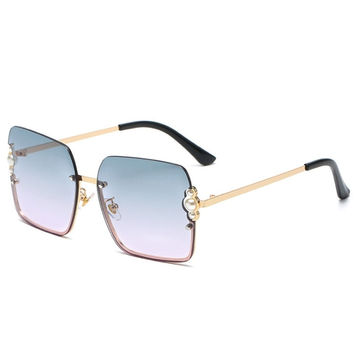 Luxury Women Brand Sunglasses Pearl Square Fashion Shades - lecapmode