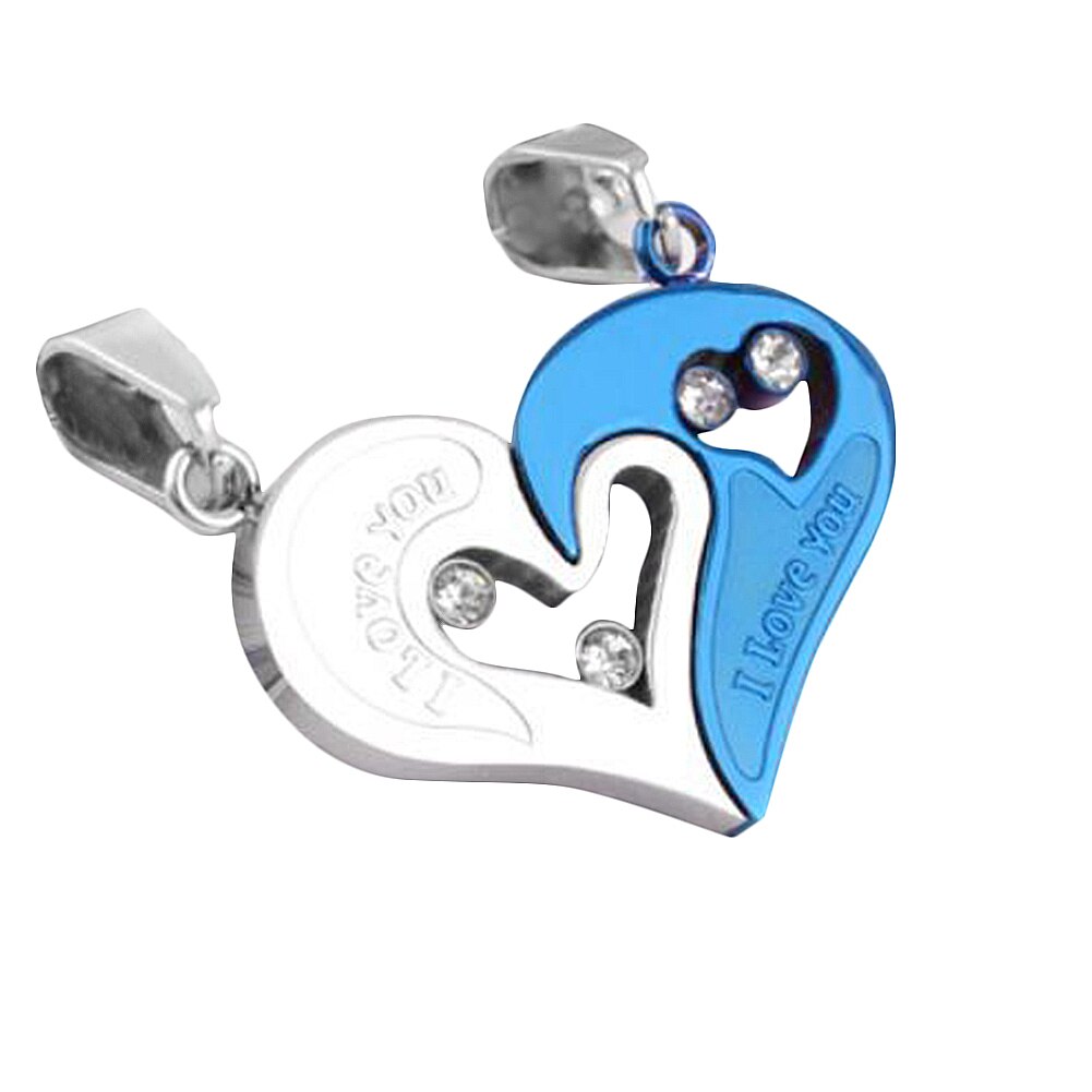 2 Piece Set Fashion Couple Pendant Necklace Broken Heart Women Men Jewelry Gift - lecapmode