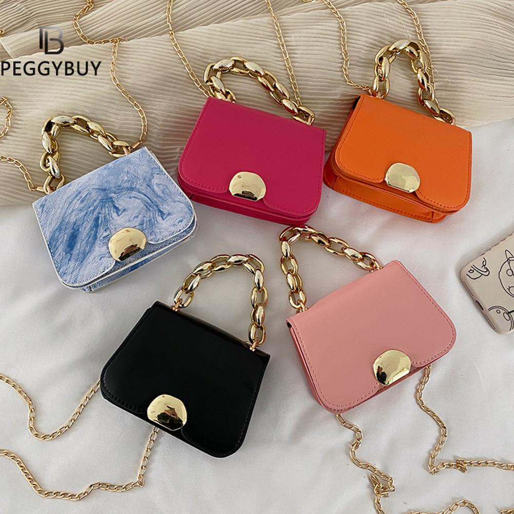 Mini PU Leather Bags For Women Chain Crossbody Shoulder Hand Bag Lady Purse - lecapmode