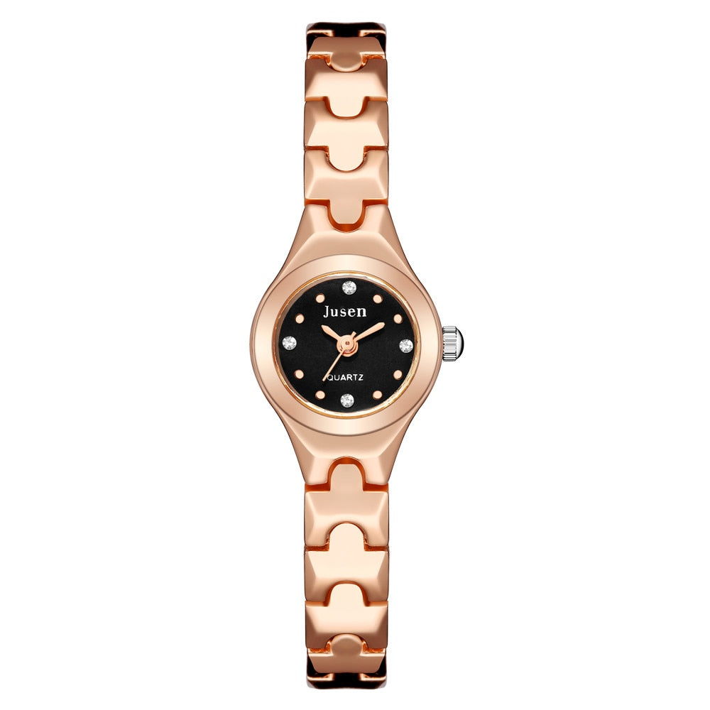 Fashion Women Watches Rose Gold Luxury Stainless Steel Ladies Wristwatches - lecapmode