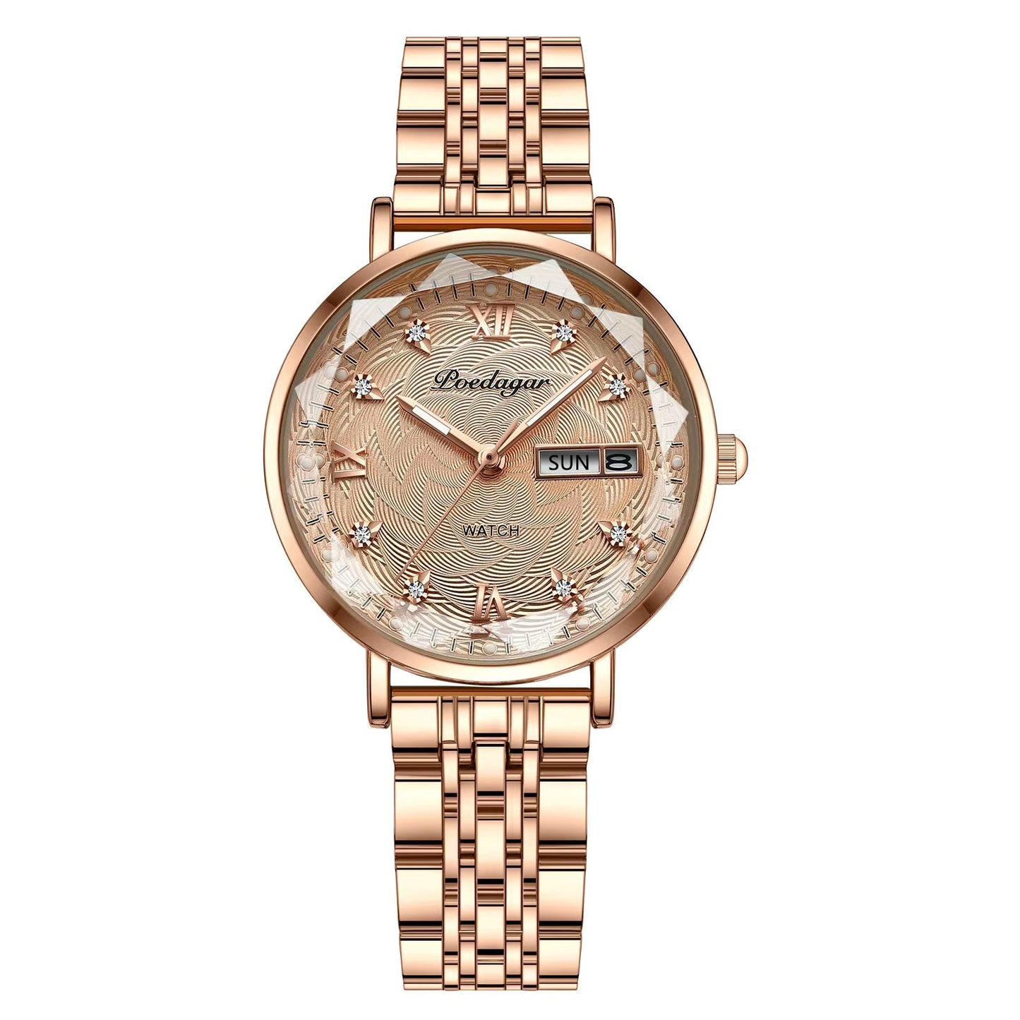 Women New Fashion Luxury Stainless Steel Wristwatch Bracelet Ladies Watch - lecapmode