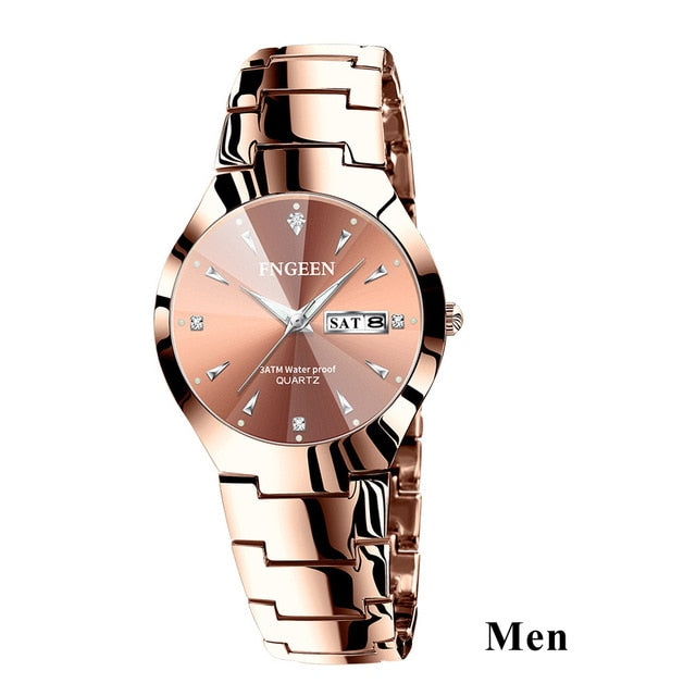 Couple Watches for Lovers Quartz Wristwatch Fashion Business Men Women Gift - lecapmode