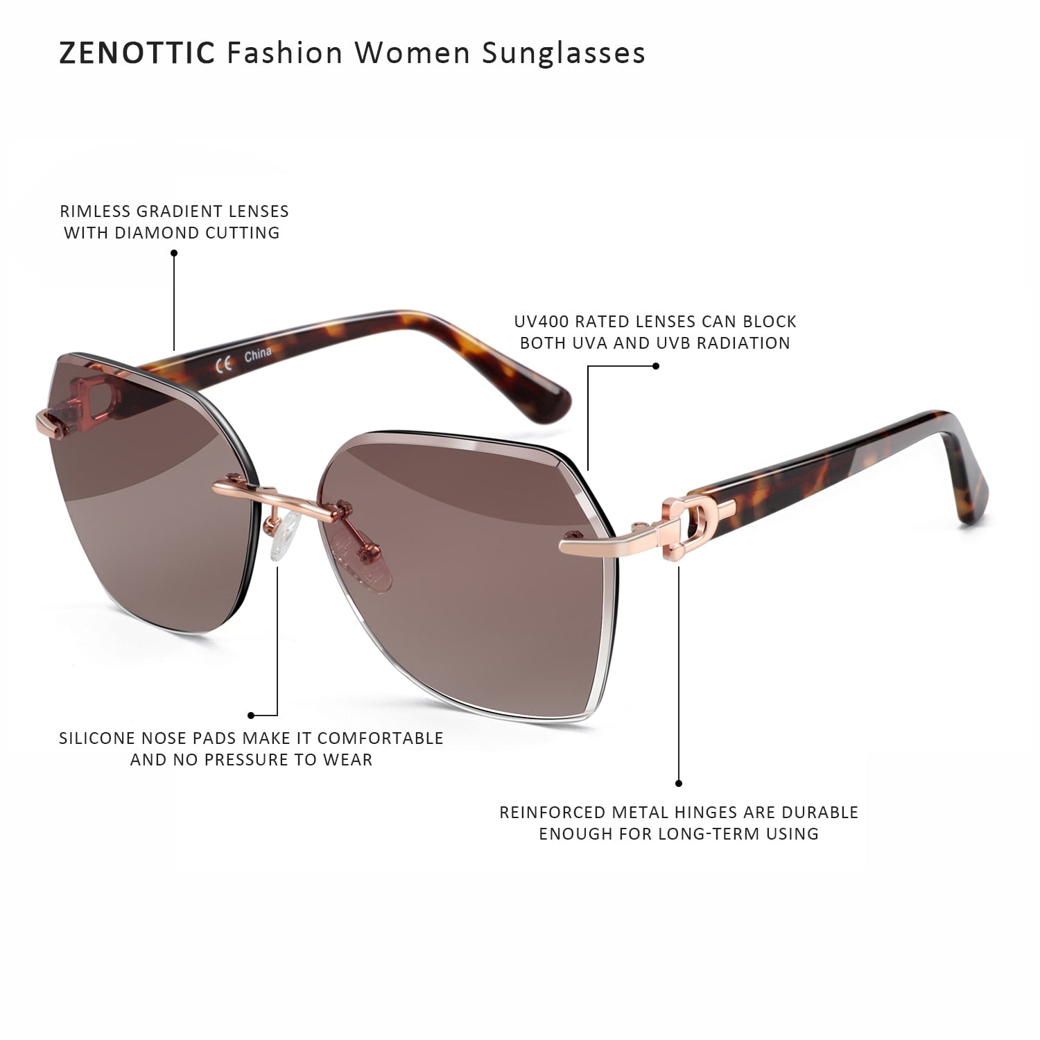 Sunglasses for Women Trendy Geometric Diamond Fashion Shades - lecapmode