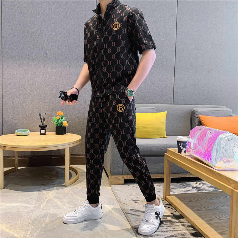 2021 summer new Outfits men Korean fashion clothes men set - lecapmode