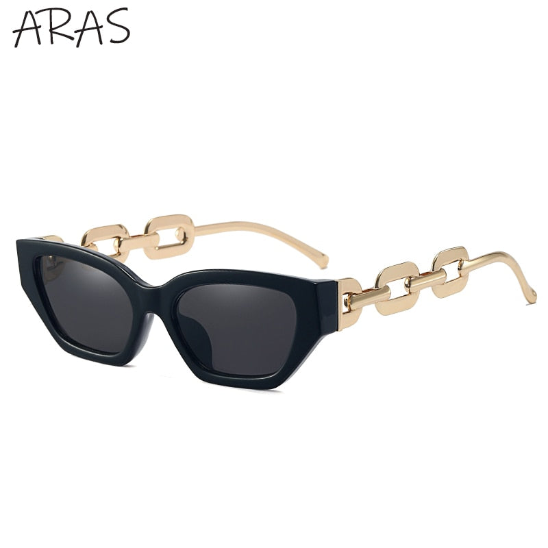 Women Sunglasses Trend Cat eye Chain Leg 2022 Luxury Brand Sun Glasses For Ladies - lecapmode