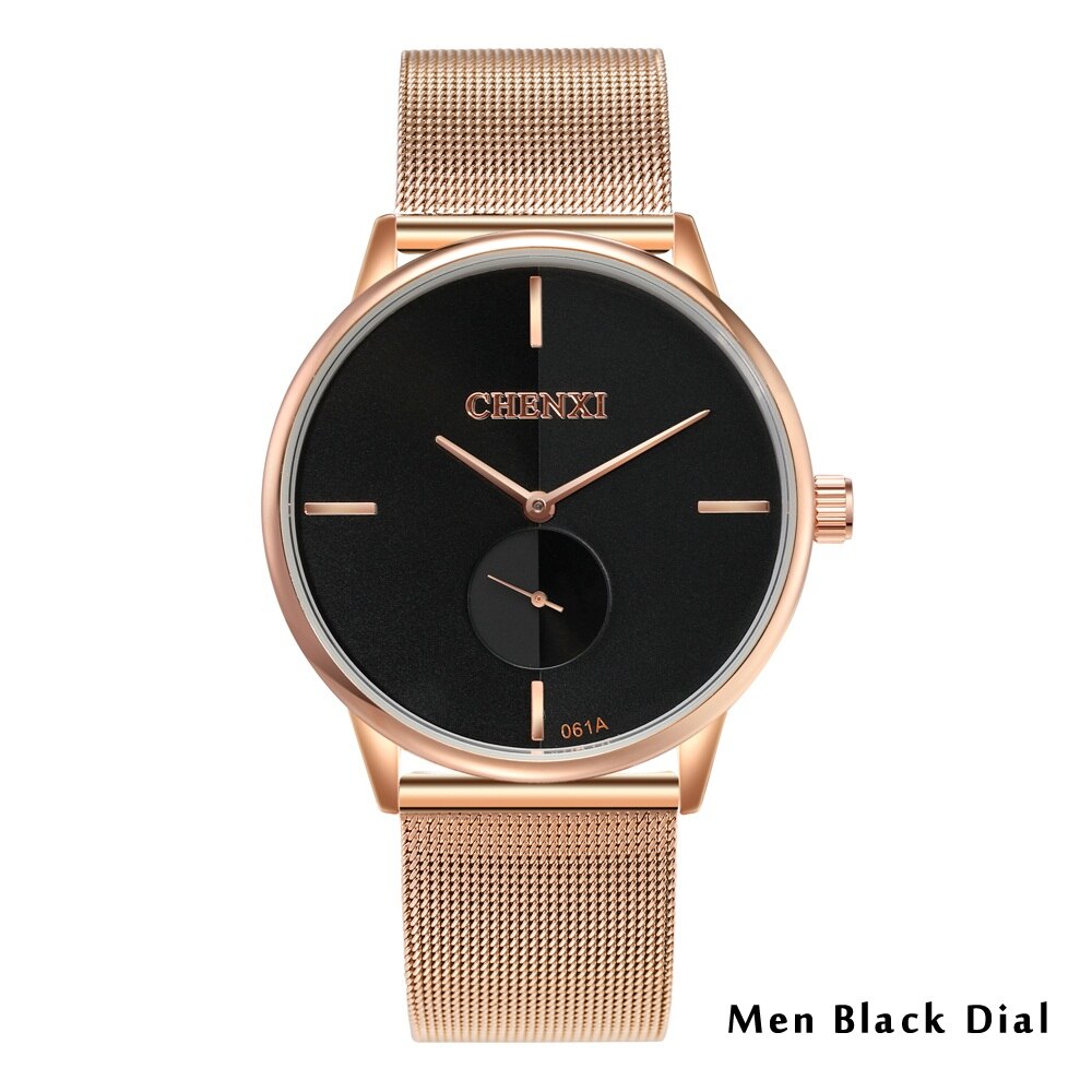 Couple Waterproof Men Women Rose Gold Wrist Watch Gift - lecapmode