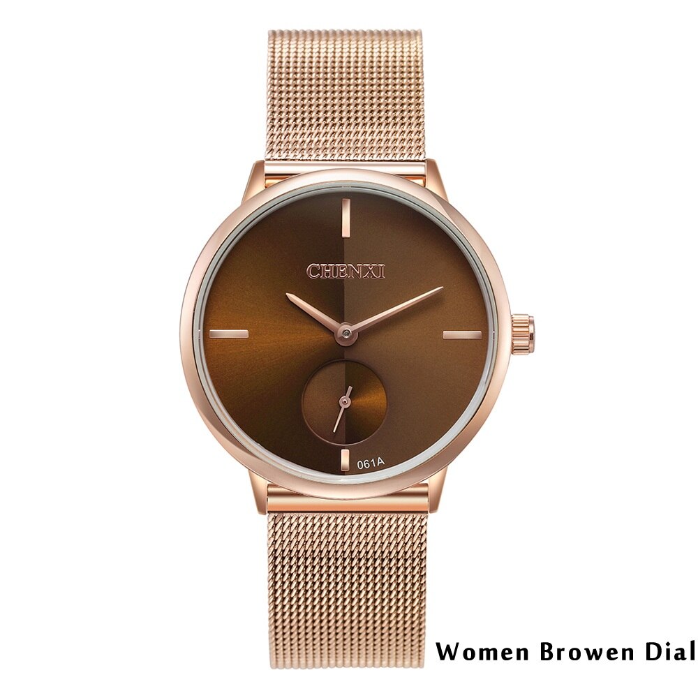 Couple Waterproof Men Women Rose Gold Wrist Watch Gift - lecapmode