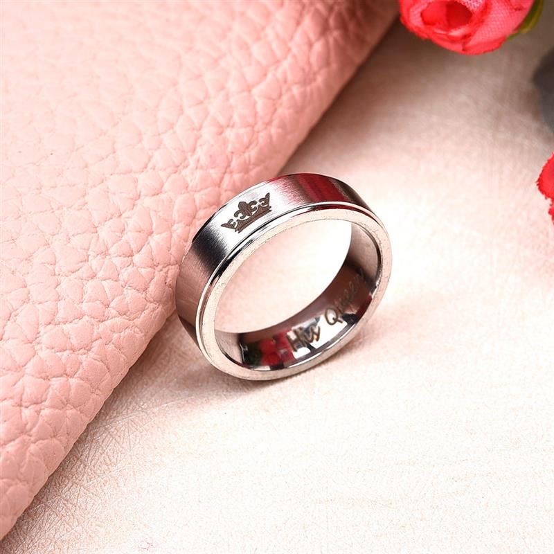 Queen King Couple Ring Crown Stainless Steel Wedding Jewelry - lecapmode