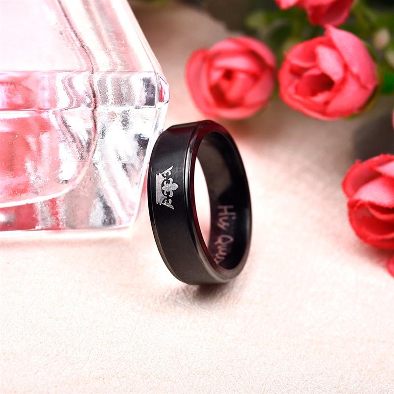 Queen King Couple Ring Crown Stainless Steel Wedding Jewelry - lecapmode