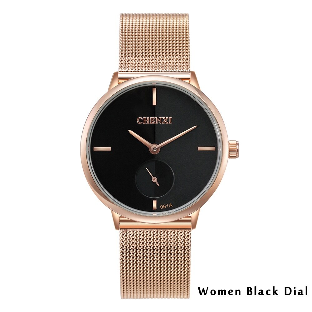 Couple Waterproof Men Women Rose Gold Wrist Watch Gift - lecapmode