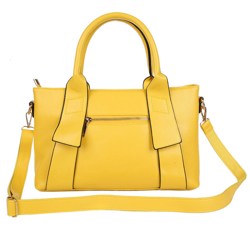 Yellow Handbag Women PU Leather Blue Hand Bag Black Luxury Designer Purse - lecapmode