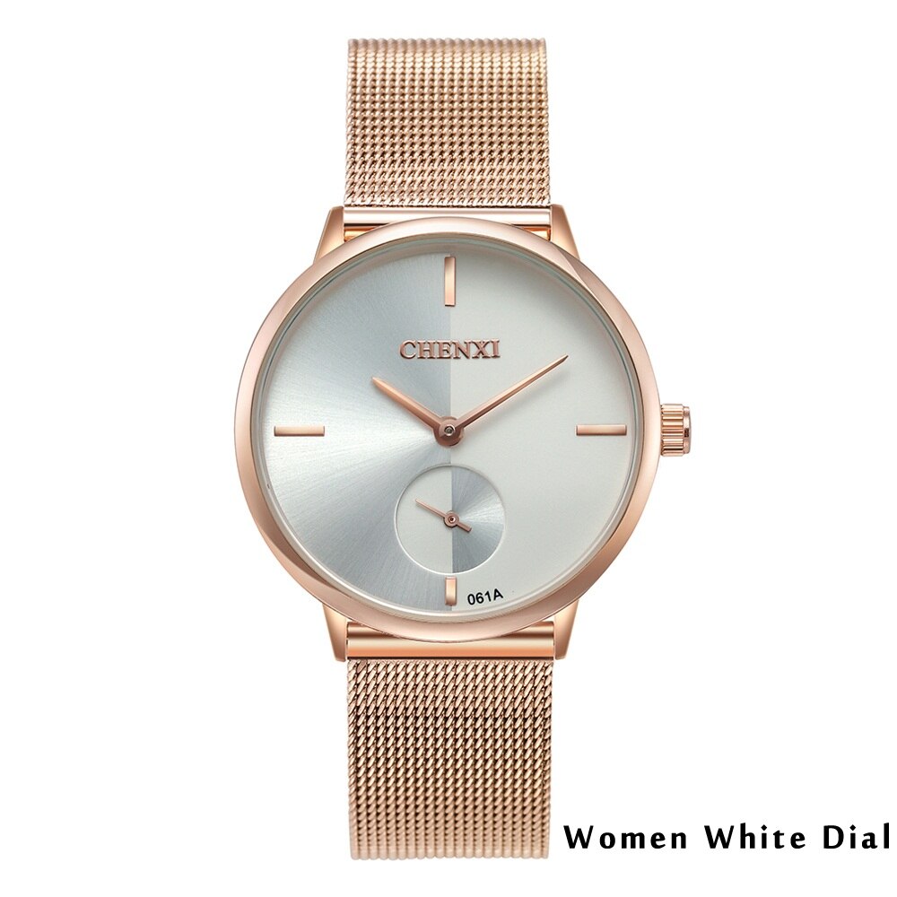 Couple Waterproof Men Women Rose Gold Wrist Watch Gift - lecapmode