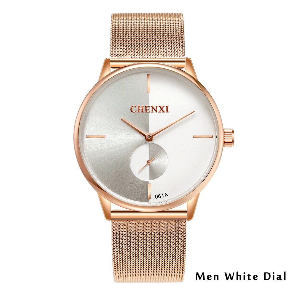 Couple Waterproof Men Women Rose Gold Wrist Watch Gift - lecapmode