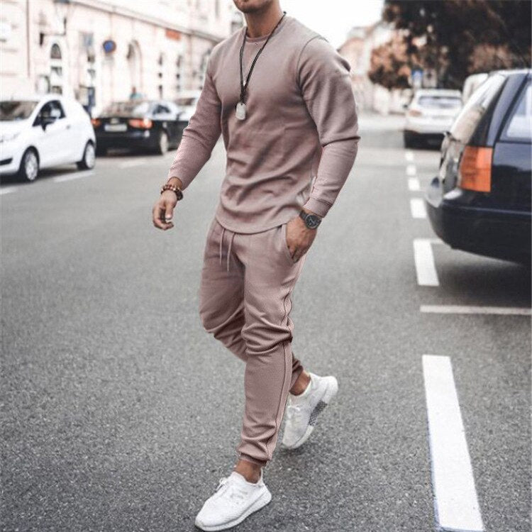 Men Clothes 2021 Summer 2 Piece Set Outfit Tracksuits Casual Sweatshirt Suits - lecapmode