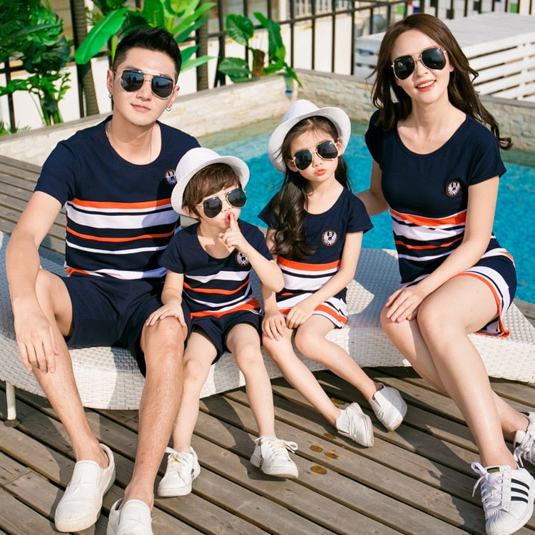 Couple Matching Clothes T-Shirts Fashion Lovers Women Men Summer Dress Outfit Wear Set - lecapmode