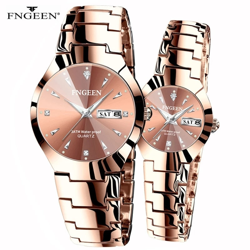 Couple Watches for Lovers Quartz Wristwatch Fashion Business Men Women Gift - lecapmode