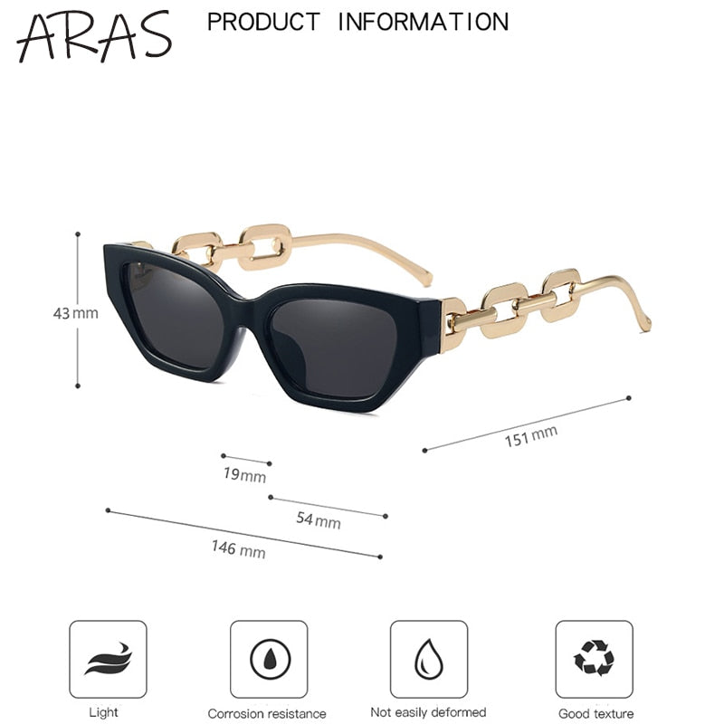 Women Sunglasses Trend Cat eye Chain Leg 2022 Luxury Brand Sun Glasses For Ladies - lecapmode